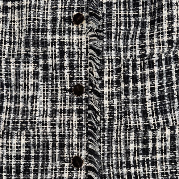 Kate Spade Black and White Tweed pea coat - Picture 3 of 5